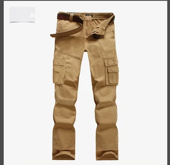 

New Fashion Men's Multi-Pockets Cargo Trousers Full-Length Regular Fit Tactical Army Styles 5 Colors Spring Summer Men Trousers