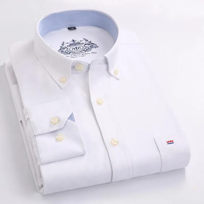 Корейские стильные мужские модные рубашки-оксфорды Camisa с длинным рукавом и отложным воротником, формальное платье, деловые рубашки, Vestido, высокое качество
