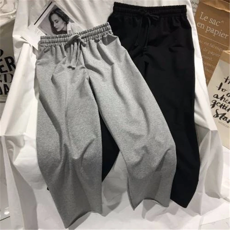 

Spring Autumn Women Elastic High Waist Straight Pants Solid High Quality Casual Pants Women Simple Comfortable Trousers Female
