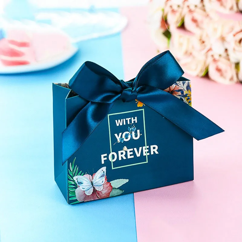 

Upscale European Candy Bag With You Forever Wedding Favors Gift Box for Guests Souvenirs Package "Thank you" Candy Box 50pcs