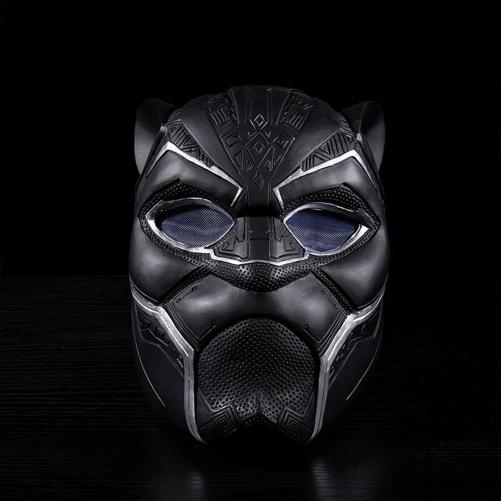 2018 New Black Panther Helmet Cosplay T'Challa Mask Costume Halloween Helmet Handmade PVC prop (4)