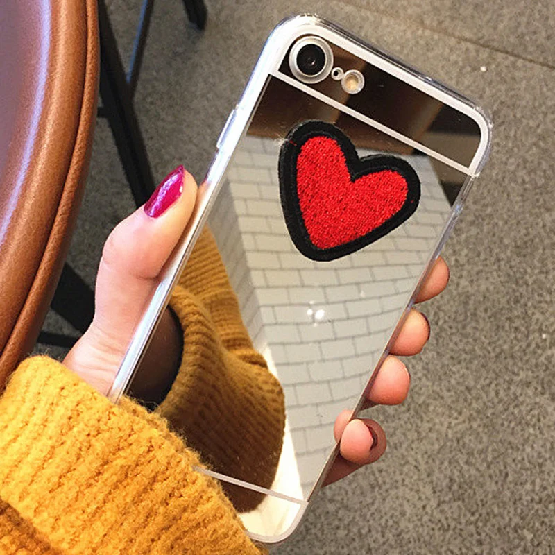 

SUYACS DIY Heart Silver Mirror Phone Case For Samsung Galaxy A20 A30 A50 A70 S10 Plus 5G S10e S8 S9 Plus A8 Plus Soft Back Cover