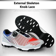 Brand PGM Mens Waterproof Golf Sports Shoes Knobs Buckle Shoes with Two Patent Shoes Sneakers Anti-sideslip Technology