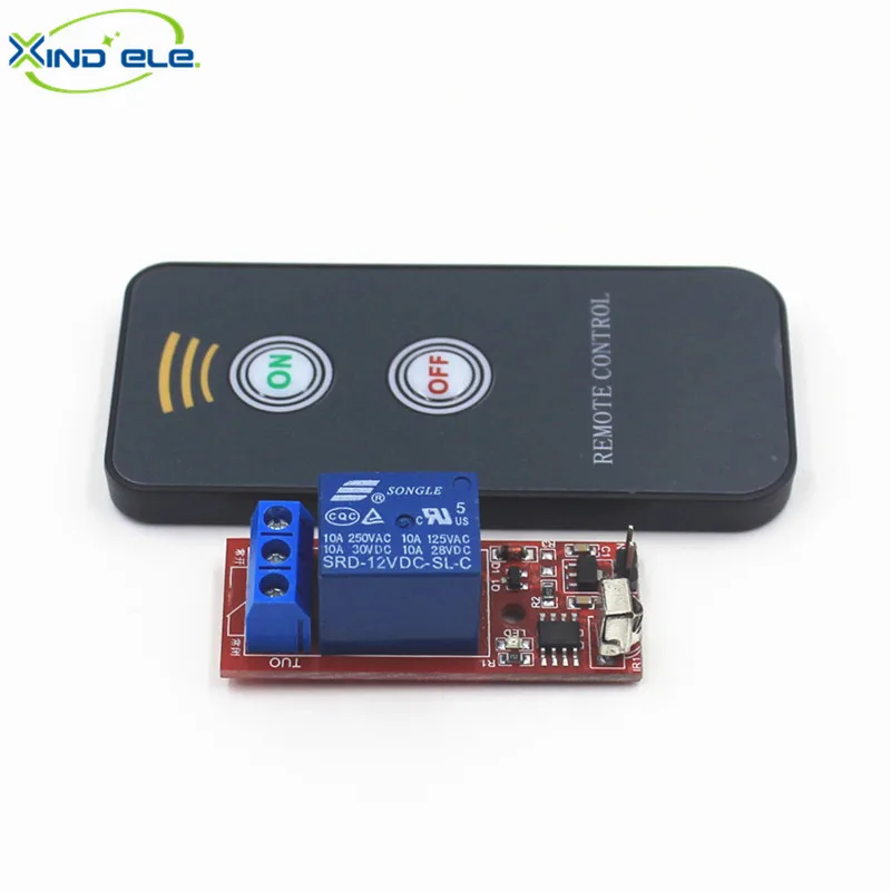 12V DC 1 Way IR Infrared Remote Control Relay Switch Module Board 2 Key Transmitter For