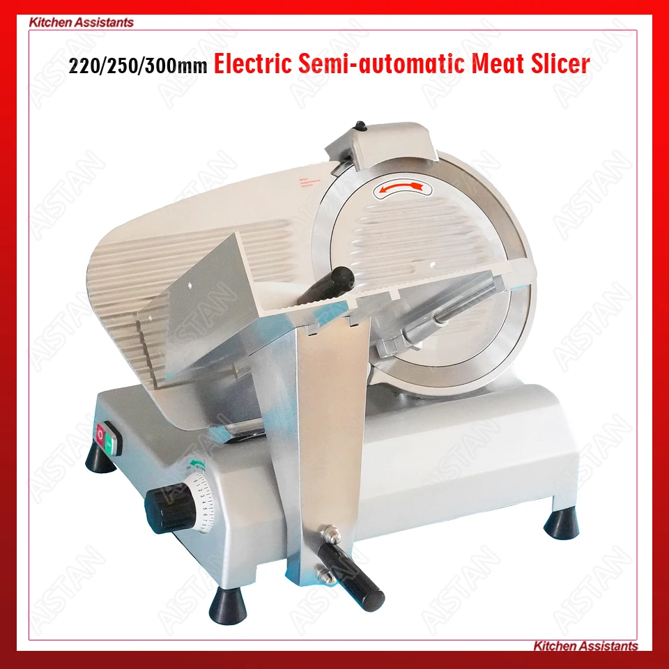 

MS300ST Electric Meat Slicer Machine aluminum-magnesium alloy body stainless steel disc blade meat vegetable fruit cutter