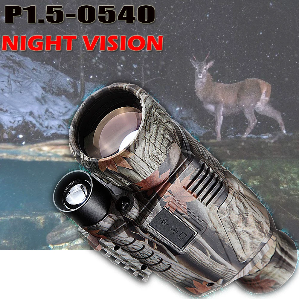 P1.5 0540 цифровой бинокль ночного видения IRLED Ночная охота Camorder 5X40 Zoom устройство