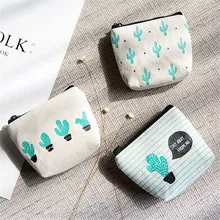 1 шт. Маленький милый детский кошелек для девочек, Женский кошелек для денег, кактус, сумка для ключей, Холщовый Кошелек для монет