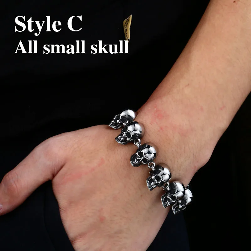 BEIER New Cool Punk Difference Size Skull Bracelet For Man 316 Stainless Steel Man's High Quality Jewelry BC8-036