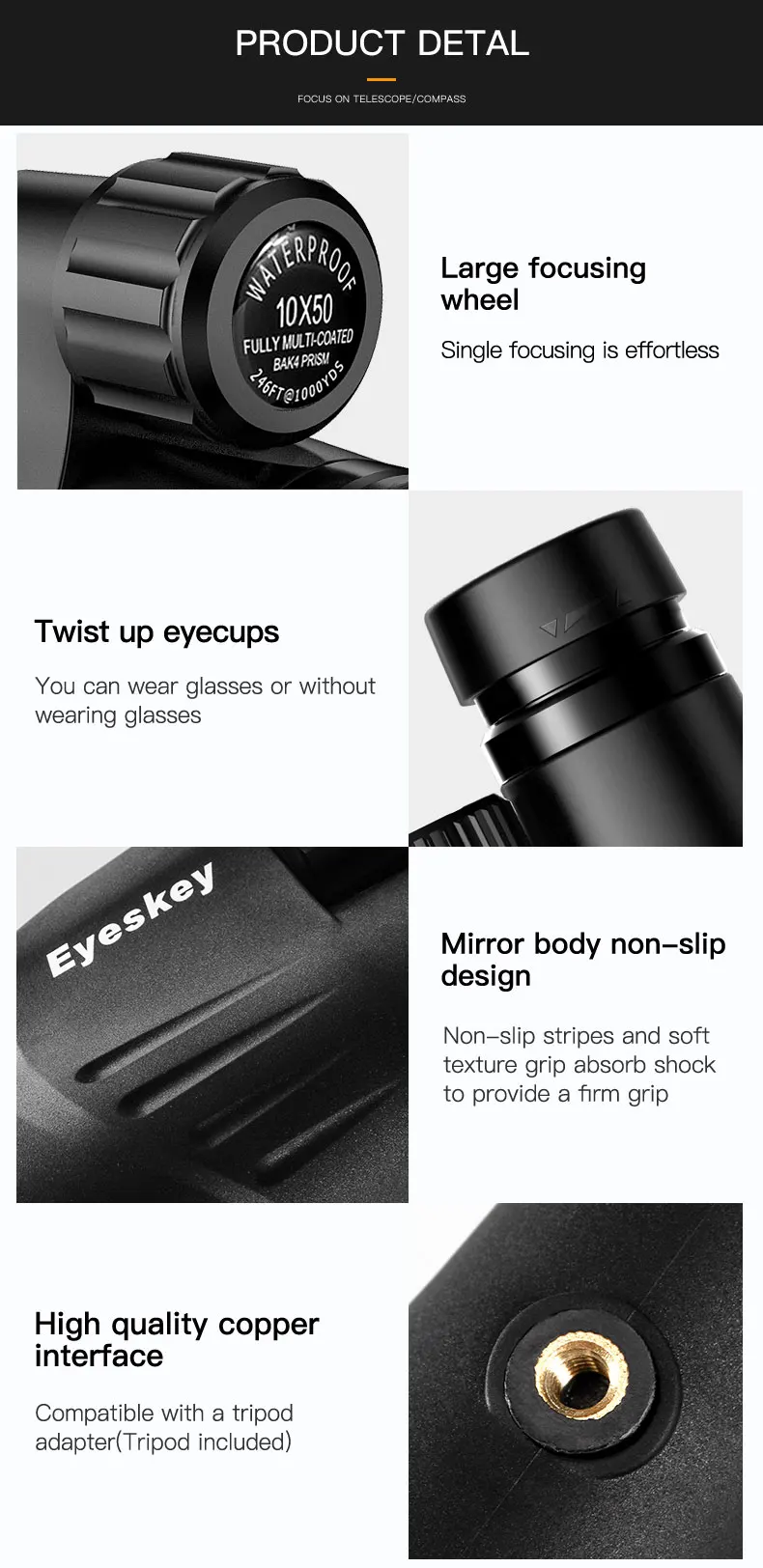 telescópio nitrogênio ajustável eyecup bak4 prisma óptica