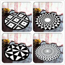 Скандинавские черно-белые круглые ковры для гостиной, коврики для компьютерного кресла, коврики для детской игровой палатки, коврики, коврик для гардеробной и ковров