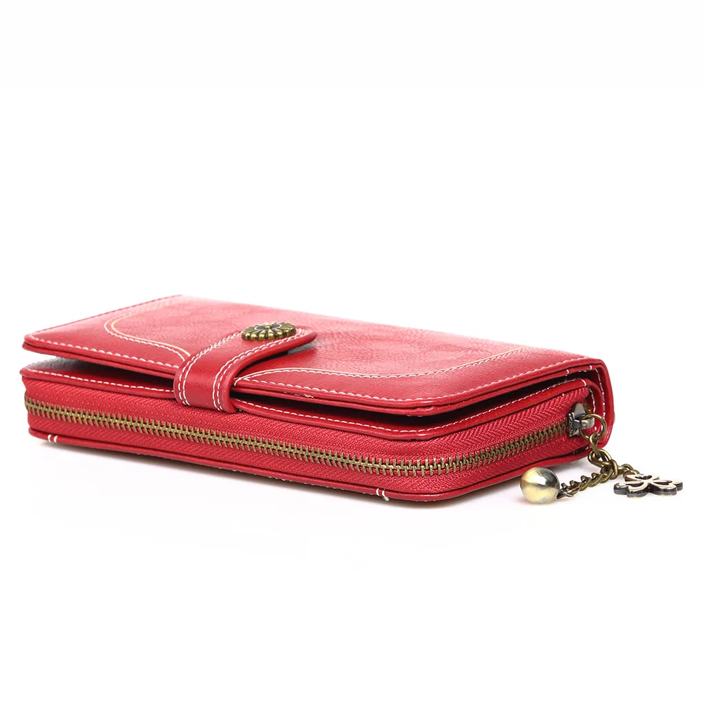 Aelicy, Женская винтажная одноцветная сумка на молнии, длинная стильная сумка для телефона, кошелек, кошелек для карт, высокое качество, одноцветная сумка, простой карман для телефона