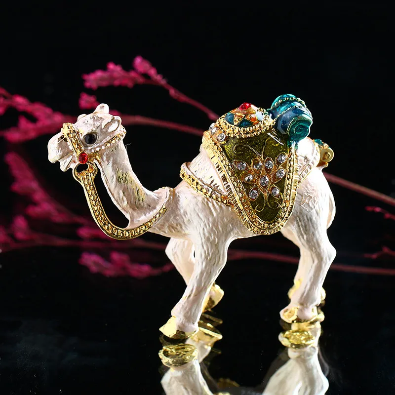 2 inch Metal Camels Trinket Box Ring with Crystal Wedding Storage Holder Earring Jewelry Box Souvenirs Bithday Gril Gift Crafts (5)