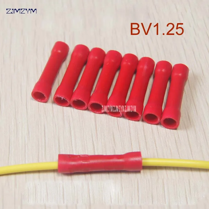 10 шт. BV1.25/BV2.5/BV5.5 изолированный прямой провод стыковой соединитель электрические