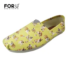 FORUDESIGNS/милые женские парусиновые мягкие кроссовки в английском стиле с бульдогом; повседневная женская обувь на плоской подошве без застежки для вождения; женская обувь; Zapatos