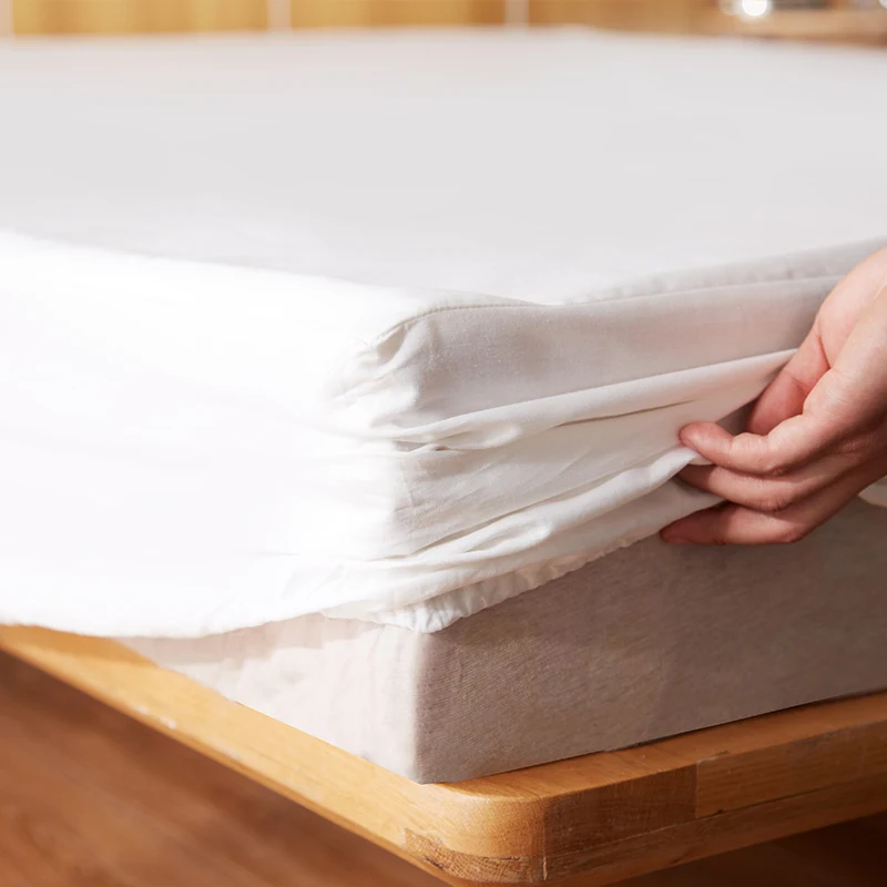100%-Cotton-Bed-Sheets-with-Elastic-Twin-Full-Queen-Fitted-Sheet-Smooth-Waterproof-Mattress-Protector-Breathable-Mattress-Cover-5