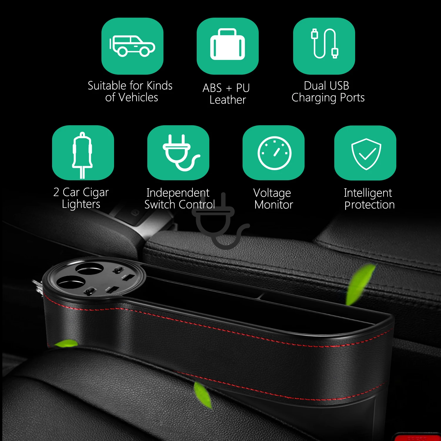 ZEEPIN C15 автомобильные аксессуары двойной USB зарядка для хранения с 2