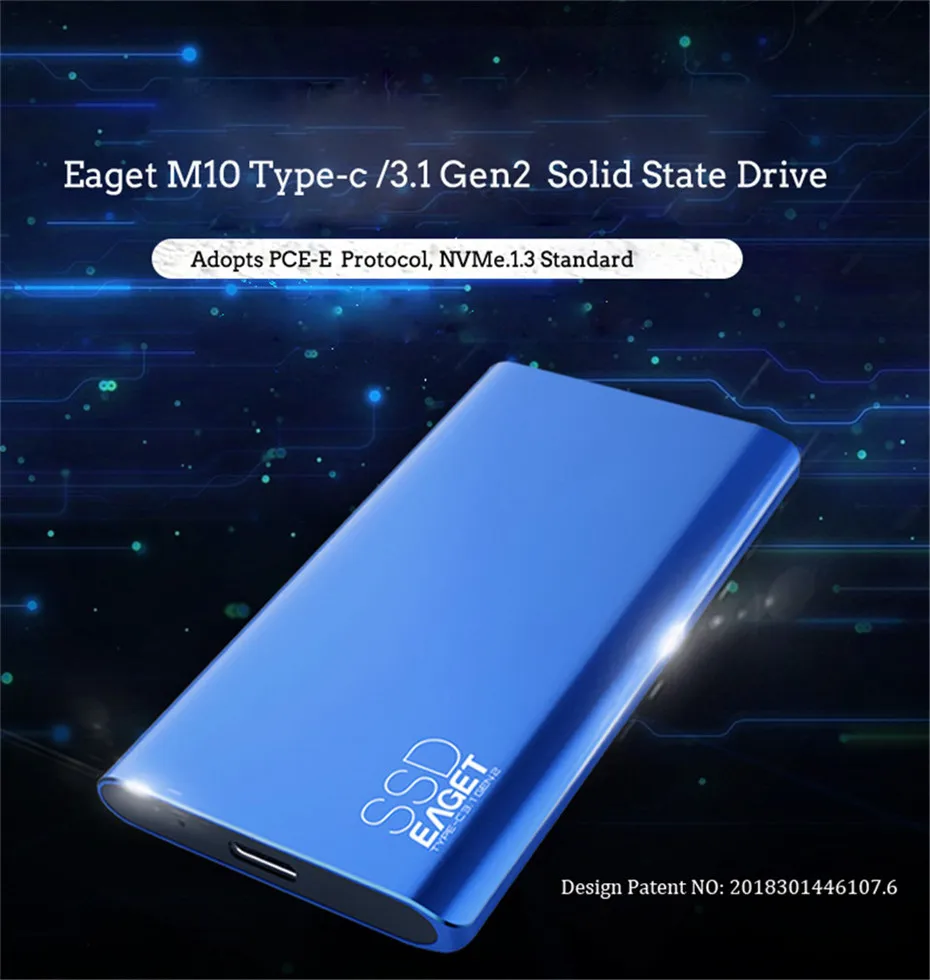 EAGET внешний твердотельный накопитель 512 Гб внешний SSD 1 ТБ type-C 3,1 Gen2 disco duro ssd Портативный высокоскоростной жесткий диск 898 МБ/с./с