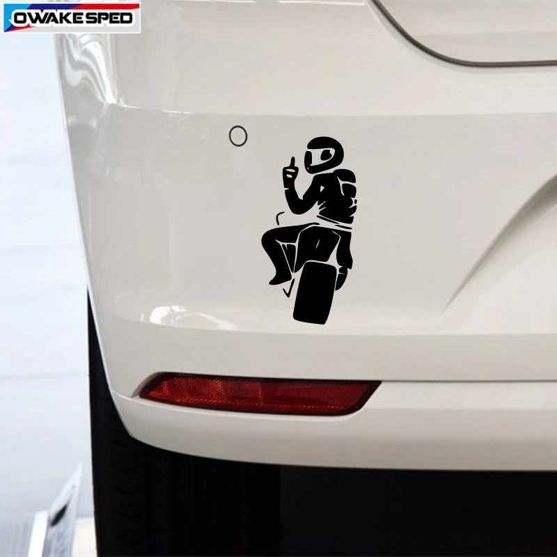

2pcs 15cm Motorcycle Rider Graphics Vinyl Decal Door Auto Body Window Tail Decor Sticker Creative Design Car Professional Decal