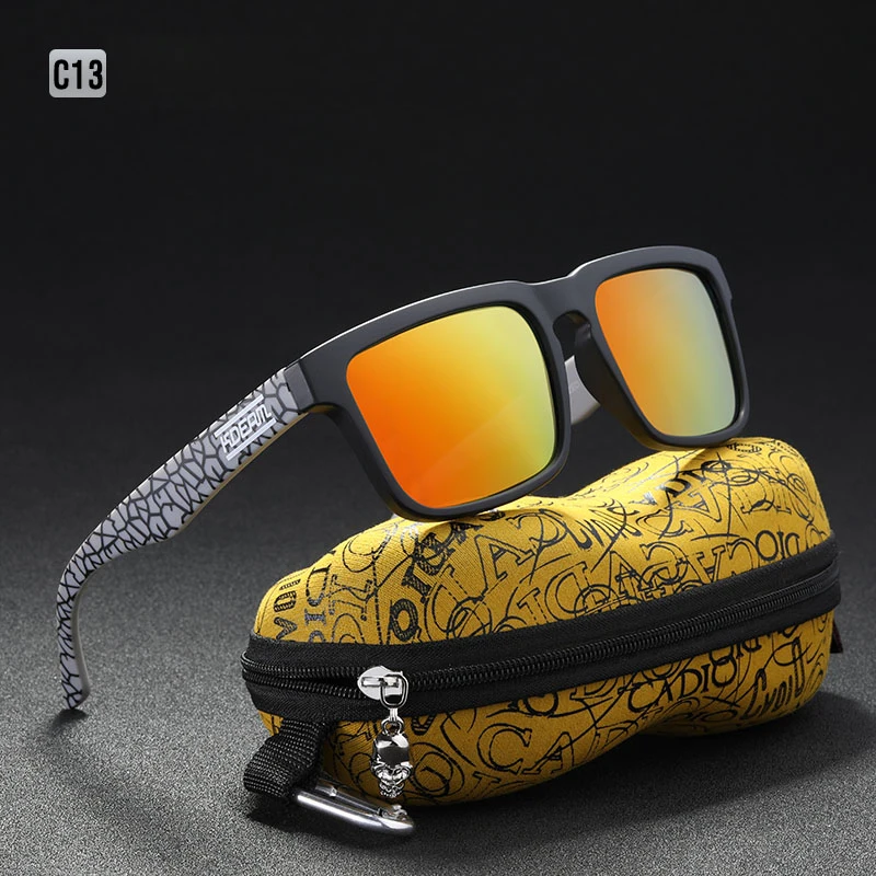 Спортивные поляризационные солнцезащитные очки, мужские, фирменный дизайн, солнцезащитные очки, зеркальные, UV400, солнцезащитные очки для женщин, с универсальной коробкой, KDEAM CE