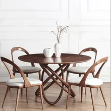 Наборы мебели для кафе из цельного дерева, журнальные столы, стулья, 1 стол+ 4 стула, минималистичный современный стол, Круглый чайный стол, наборы 120*75 см