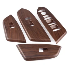 CITALL 4 pz Auto Grano Interno Interruttore Della Finestra del Pannello di Copertura Trim di Plastica di Legno di Pesco Fit per Honda CRV CR-V 2017 2018