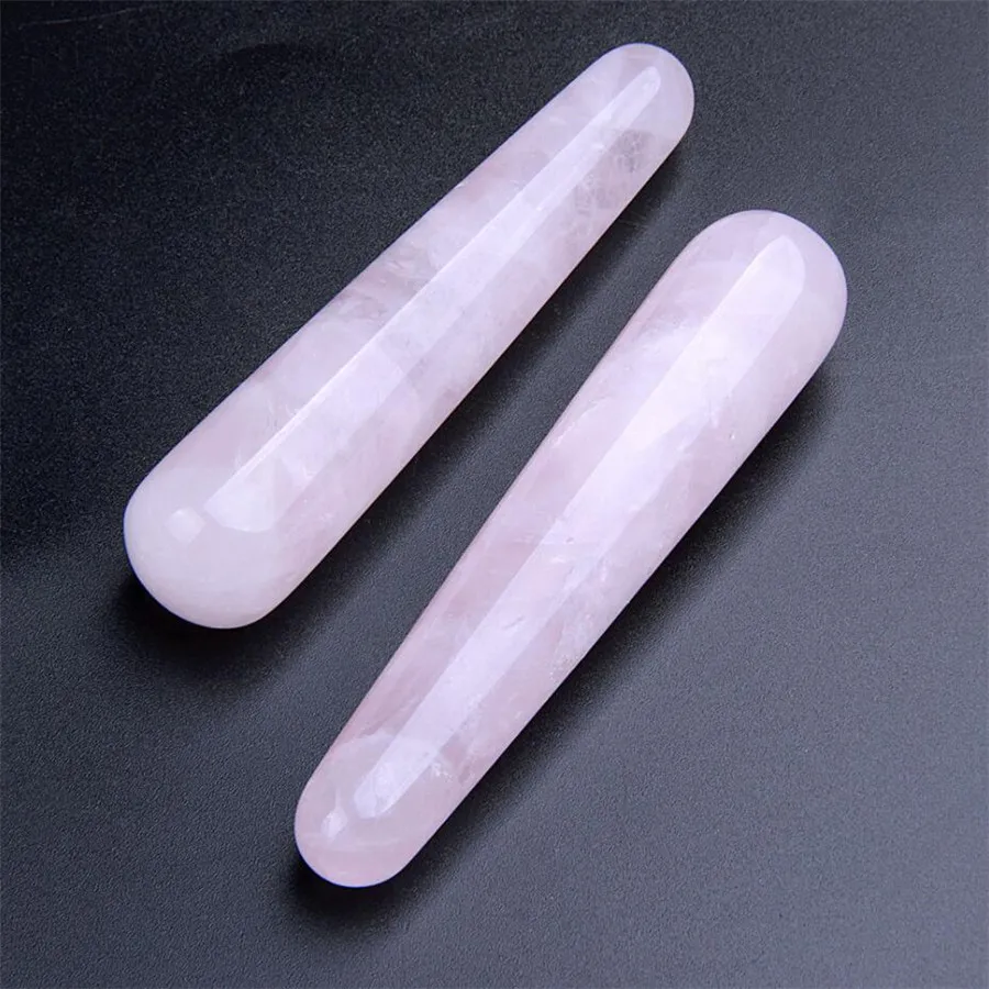 1 шт. натуральный розовый кварц камень Исцеление Кристальный массаж палочки анти возраст инструмент