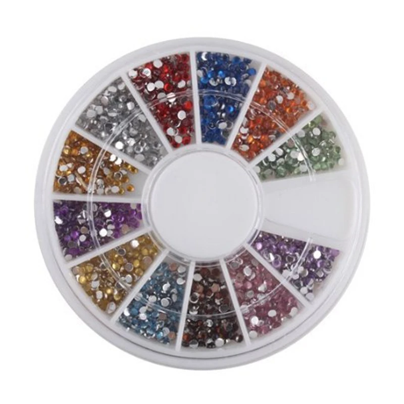 

Rhinestones Nail Art Gems Mixed Colours Shapes in Case (1.5mm,1800pcs)