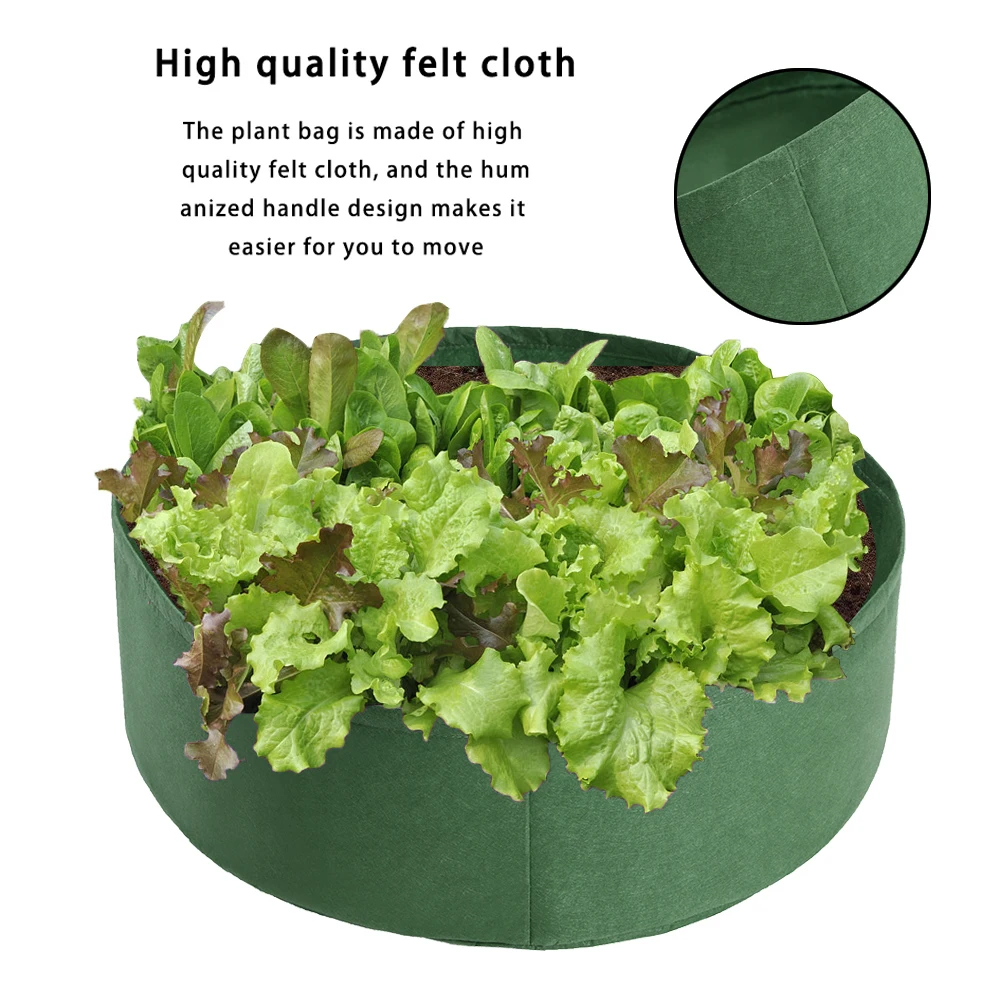 Garden Felt Grow Bag Green Planter Gardening Flower Extra Large Raised Planting Bed Seedling Nursery Grow Bags Growing Pot Garden Felt Grow Bag Green Planter Gardening Flower Extra Large Raised Planting Bed Seedling Nursery Grow Bags Growing Pot