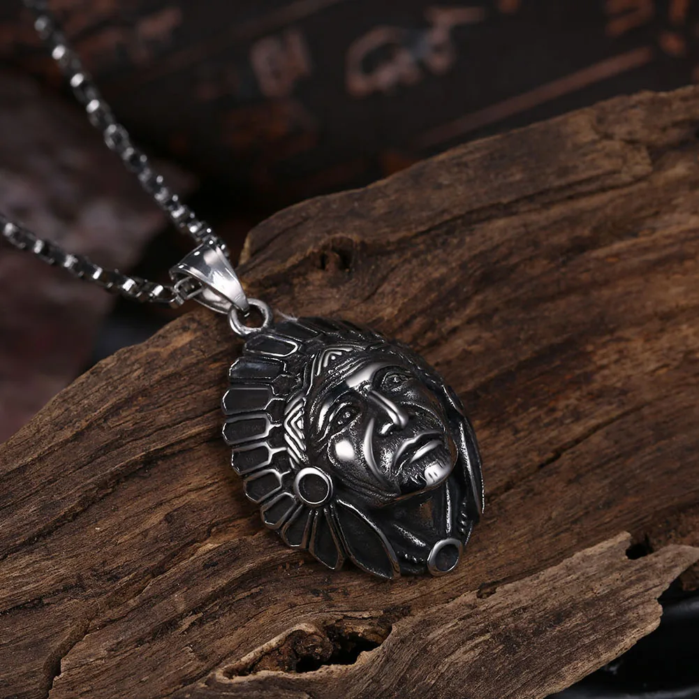 Винтаж Jewelry Нержавеющая сталь черный Рисунок Цепочки и ожерелья кулон для Для