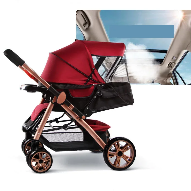 Детская коляска, увеличивающая и Удлиняющая высокий пейзаж, откидывающаяся Складная коляска, все сезоны