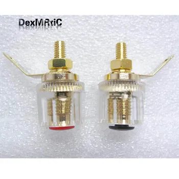 

4pcs Banana connector Copper Banana plug sockets Terminals for Sound Crystal Stud Loudspeakers New