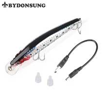 BYDONSUNG USB Rechargeable Flashing LED light Twitching Fishing Lures Bait Electric Life like vibrate fishing Lures