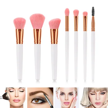 

7pcs Makeup Brushes Set White Handle Soft Hair Powder Cosmetics Tools SK88
