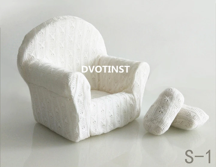  Dvotinst Newborn Baby Photography Props Posing Mini Sofa Arm Chair+2pcs Pillows Poser Photo Prop Fo
