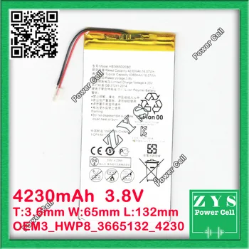 

New 3.8V 4230mAh Li-Polymer lithium ion Rechargeable Mobile battery for cell phone Huawei Ascend P8 MAX;P8MAX Size 3.6x65x132mm