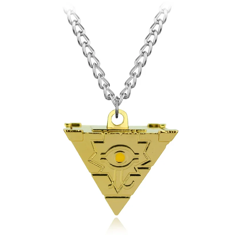 Игра Головоломка Yu Gi Oh Eyes Логотип Ожерелье Подвески Золотое серебро ожерелье s для женщин мужчин ювелирные изделия подарок - Окраска металла: N221-2