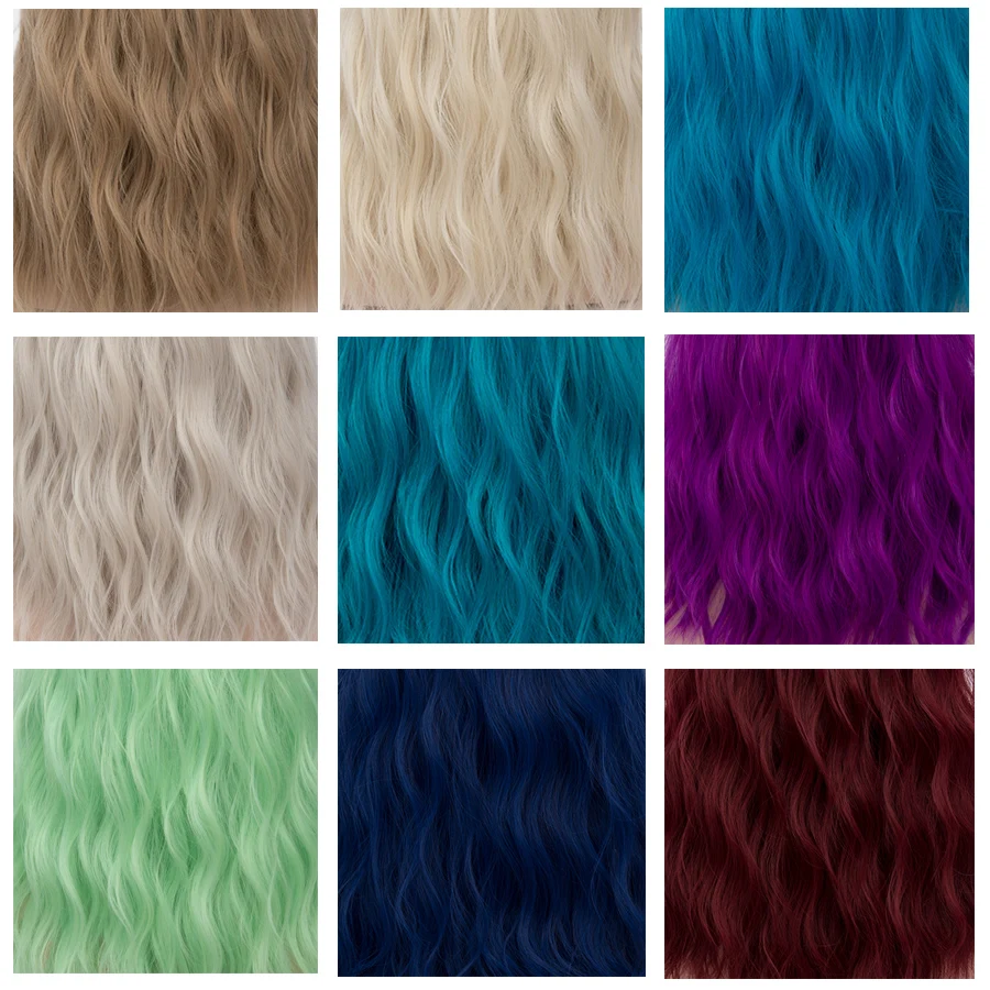 Similler 18 pulgadas Afro mujeres rizado corto pelucas azul recoger marrón Cosplay pelo sintético resistente al calor 29 colores disponibles