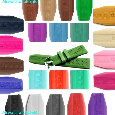 20mm Clover Green Silicone Jelly Rubber Ladies Men Watch Band Straps WB1051O20JB
