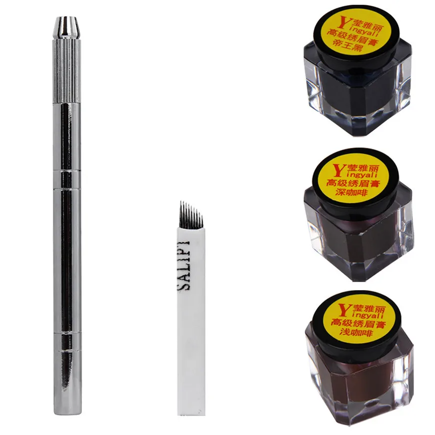 

2017 tattoo Microblading Permanent 3D Makeup Eyebrow Tattoo Needle Pen Pigment Kit eyebrow