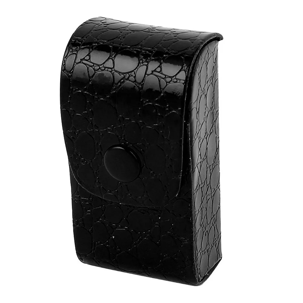 

MCGS-Faux Leather Press Buckle Folding Eyeglasses Case Glasses Box Black