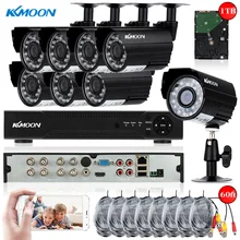 Kkmoon AHD 8ch DVR 1500tvl наружного видеонаблюдения Камера Системы 1 т HDD 1080n/720 P DVR HDMI P2P ONVIF видеорегистратор набор 8*720 P ИК безопасности Камера