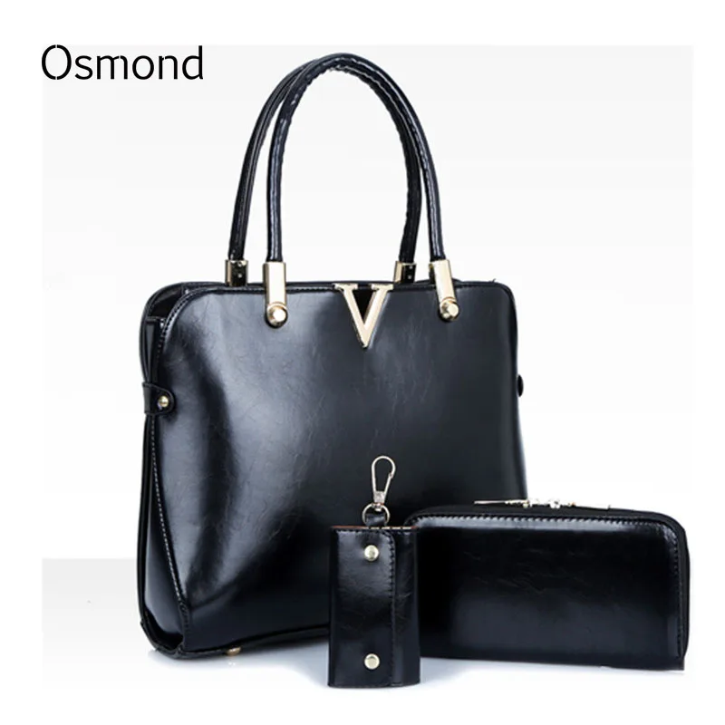 

Osmond Fashion Women Leather Handbag+Purses+Shoulder Bag Women Luxury Handbags Women Bags Designer 3PCS Bag Sets