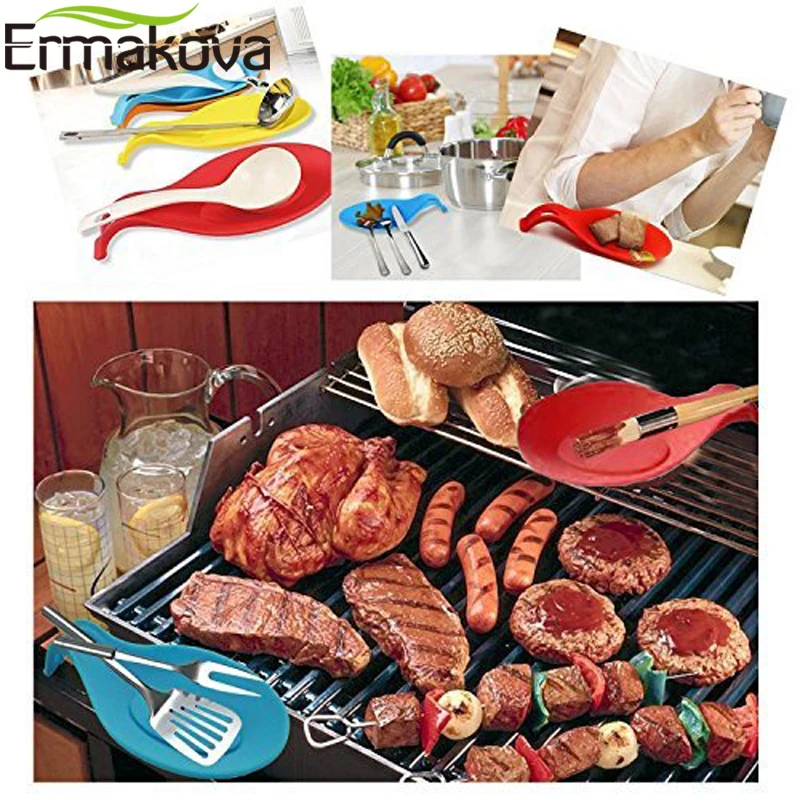 Термостойкая Гибкая силиконовая подставка для ложек ERMAKOVA в форме