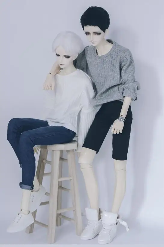 NEW Boy 1//3 Bjd Clothes Gray Stripe The Horn Sleeve Tops Bjd Accessories
