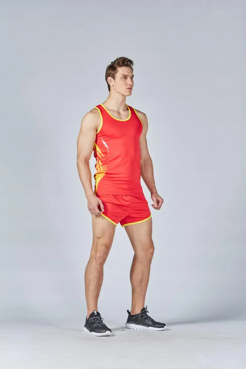 Новые мужские и wo мужские марафонские кроссовки для бега, фитнеса, студенческие спортивные жилеты, Униформа, спортивная одежда, наборы для бега - Цвет: Men Red X 211