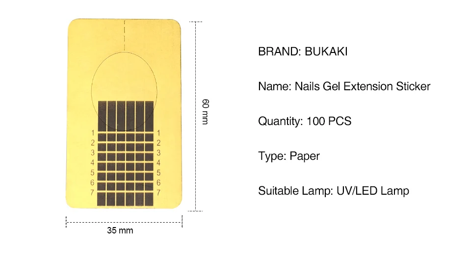 BUKAKI 100 шт Профессиональная форма для ногтей акриловый кривой гель для наращивания ногтей Наклейка для ногтей направляющая форма для ногтей гель