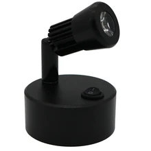 Светодиодный точечный светильник на батарейках с переключателем, 1 Вт, 3 Вт, стол для шкафа, стена, стекло, дисплей, сварка, витрина, счетчик для ювелирного магазина, лампа для шкафа