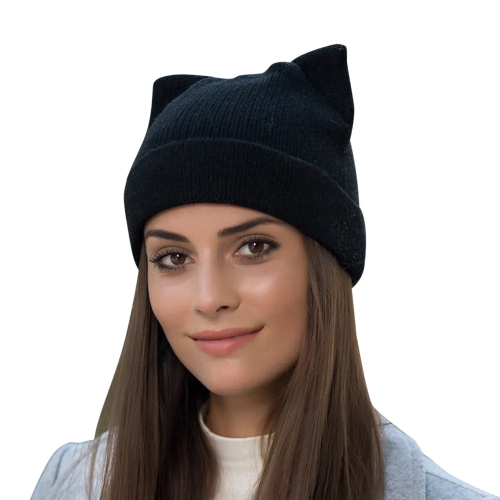 Lisli Women Winter Hats Warm Fashion Cat Ears Solid Caps 01L0130women