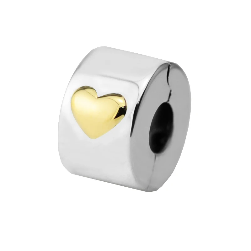 Подходит для браслетов Pandora классические серебряные бусины с клипсами в форме