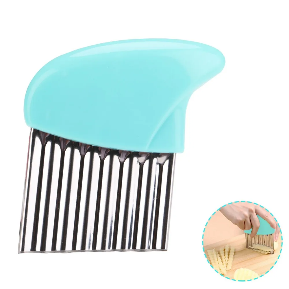 1pc Potato Wavy Cutter Knife Stainless Steel Blade French Fry Cutters Fruit Vegetable Potato Peeler Kitchen Cooking Tools Gadget
